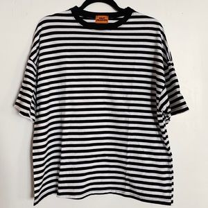 MIXXMIX Dropped Shoulder Striped T-shirt